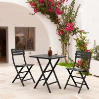 Helen Square Folding Bistro Table 24 inch Black ISP292-BLA - 5