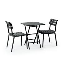 Helen Square Folding Bistro Table 24 inch Black ISP292-BLA - 6