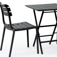 Helen Square Folding Bistro Table 24 inch Black ISP292-BLA - 7