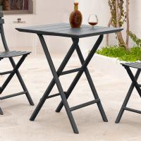 Helen Square Folding Bistro Table 24 inch Dark Gray ISP292-DGR - 3