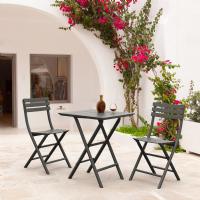 Helen Square Folding Bistro Table 24 inch Dark Gray ISP292-DGR - 4