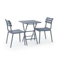Helen Square Folding Bistro Table 24 inch Dark Gray ISP292-DGR - 5