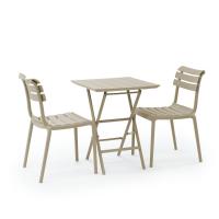 Helen Square Folding Bistro Table 24 inch Taupe ISP292-DVR - 5