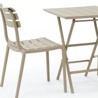 Helen Square Folding Bistro Table 24 inch Taupe ISP292-DVR - 6