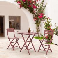Helen Square Folding Bistro Table 24 inch Marsala ISP292-MSL - 4