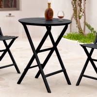 Helen Round Folding Bistro Table 24 inch Black ISP294-BLA - 4