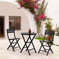 Helen Round Folding Bistro Table 24 inch Black ISP294-BLA - 5