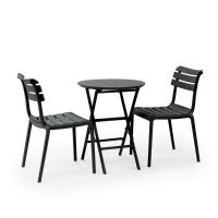 Helen Round Folding Bistro Table 24 inch Black ISP294-BLA - 6