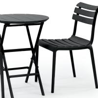 Helen Round Folding Bistro Table 24 inch Black ISP294-BLA - 7