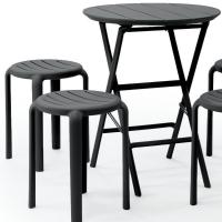Helen Round Folding Bistro Table 24 inch Black ISP294-BLA - 8