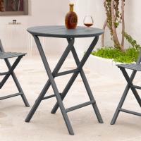 Helen Round Folding Bistro Table 24 inch Dark Gray ISP294-DGR - 3