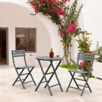 Helen Round Folding Bistro Table 24 inch Dark Gray ISP294-DGR - 4