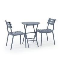 Helen Round Folding Bistro Table 24 inch Dark Gray ISP294-DGR - 5
