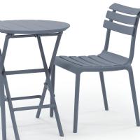 Helen Round Folding Bistro Table 24 inch Dark Gray ISP294-DGR - 6