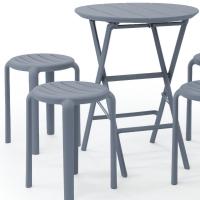 Helen Round Folding Bistro Table 24 inch Dark Gray ISP294-DGR - 7
