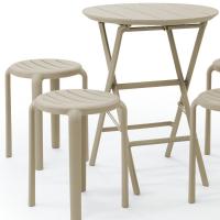 Helen Round Folding Bistro Table 24 inch Taupe ISP294-DVR - 1
