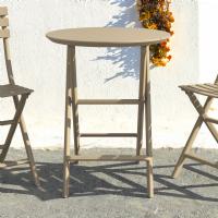 Helen Round Folding Bistro Table 24 inch Taupe ISP294-DVR - 4