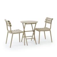 Helen Round Folding Bistro Table 24 inch Taupe ISP294-DVR - 8