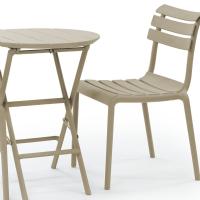 Helen Round Folding Bistro Table 24 inch Taupe ISP294-DVR - 9