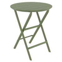 Helen Round Folding Bistro Table 24 inch Olive Green ISP294-OLG