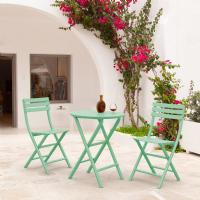 Helen Round Folding Bistro Table 24 inch Opaline ISP294-OPL - 6