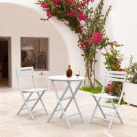 Helen Round Folding Bistro Table 24 inch White ISP294-WHI - 4