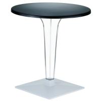 Ice Round Dining Table Black Top 24 inch. ISP500-BLA