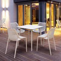 Air Maya Square Dining Set with White Table and 4 White Chairs ISP6851S-WHI-WHI - 1