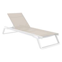 Tropic Sling Chaise Lounge White Frame Taupe Sling ISP708-WHI-DVR