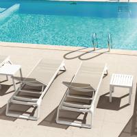 Tropic Sling Chaise Lounge White Frame Taupe Sling ISP708-WHI-DVR - 6