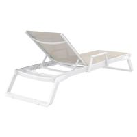 Tropic Arm Sling Chaise Lounge White Frame Taupe Sling ISP708A-WHI-DVR - 1