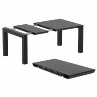 Vegas Patio Dining Table Extendable from 39 to 55 inch Black ISP772-BLA - 3