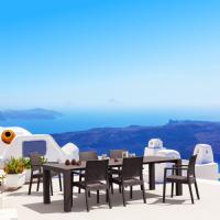 Vegas Outdoor Dining Table Extendable from 102 to 118 inch White ISP776-WH - 8
