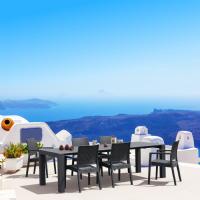 Vegas Outdoor Dining Table Extendable from 102 to 118 inch White ISP776-WH - 10