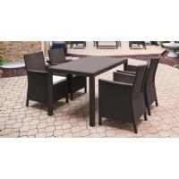 California Wickerlook Resin 55 inch Patio Dining Set 5 Piece White ISP8064S-WH - 3