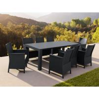 California Extendable Dining Set 9 Piece Rattan Gray ISP8066S-DG - 4