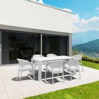 Panama Extendable Patio Dining Set 7 piece White ISP8082S-WH