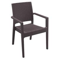 Ibiza Resin Wickerlook Dining Arm Chair Brown ISP810-BR