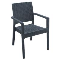 Ibiza Resin Wickerlook Dining Arm Chair Rattan Gray ISP810-DG