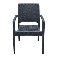 Ibiza Resin Wickerlook Dining Arm Chair Rattan Gray ISP810-DG - 2