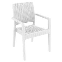 Ibiza Resin Wickerlook Dining Arm Chair White ISP810-WH