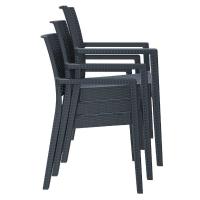 Ibiza Resin Wickerlook Dining Arm Chair Rattan Gray ISP810-DG - 5