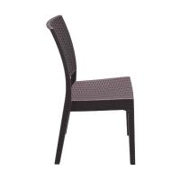 Florida Resin Wickerlook Dining Chair Brown ISP816-BR - 3