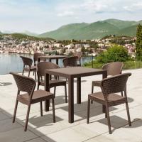 Daytona Wickerlook Square Patio Dining Set 5 Piece Brown ISP8181S-BR