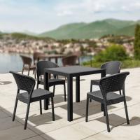 Daytona Wickerlook Square Patio Dining Set 5 Piece Rattan Gray ISP8181S-DG