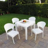 Daytona Wickerlook Square Patio Dining Set 5 Piece White ISP8181S-WH