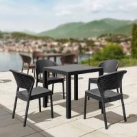 Daytona Wickerlook Square Patio Dining Set 5 Piece White ISP8181S-WH - 4