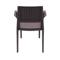 Capri Resin Wickerlook Arm Chair Brown ISP820-BR - 4