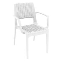 Capri Resin Wickerlook Arm Chair White ISP820-WH