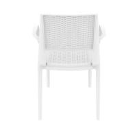 Capri Resin Wickerlook Arm Chair White ISP820-WH - 4